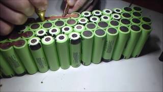 Сварка аккумуляторной батареи из литий-ионных элементов 18650 и медных пластин