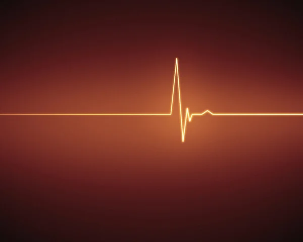 Оранжевый ЭКГ сердцебиение — стоковое фото