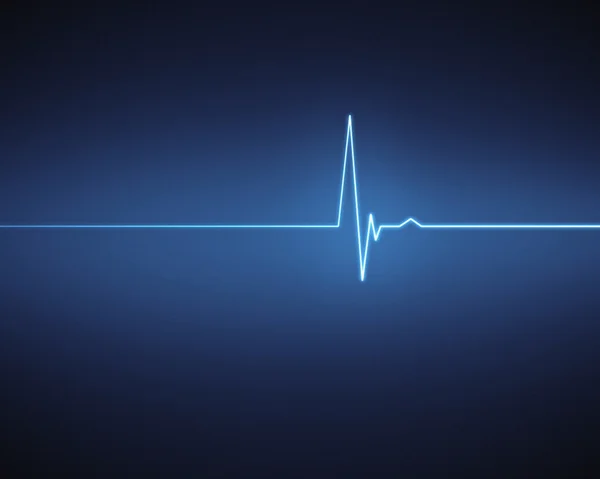 Синий ЭКГ сердцебиение — стоковое фото
